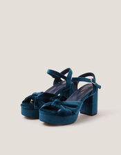 Nola Velvet Platform Heels, Teal (TEAL), large
