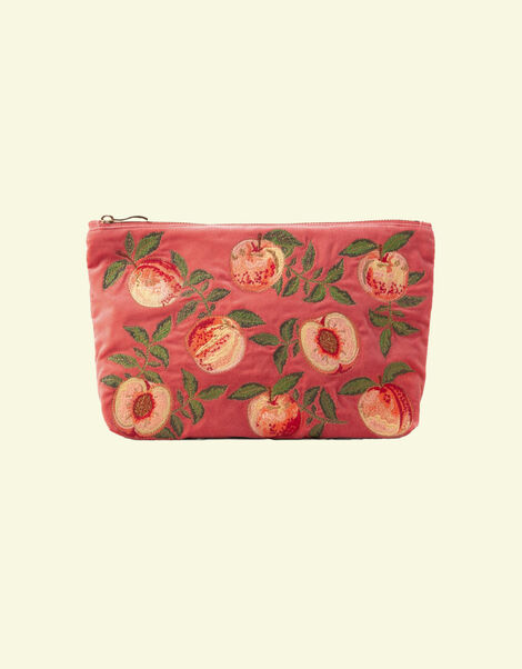 Elizabeth Scarlett Summer Peach Velvet Pouch, , large