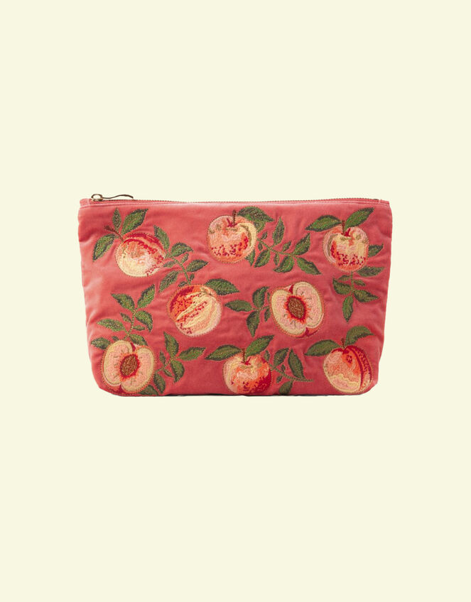 Elizabeth Scarlett Summer Peach Velvet Pouch, , large
