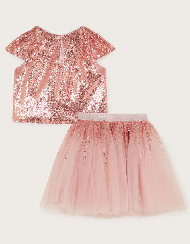 Sequin Top and Tutu Skirt Set, Pink (PALE PINK), large
