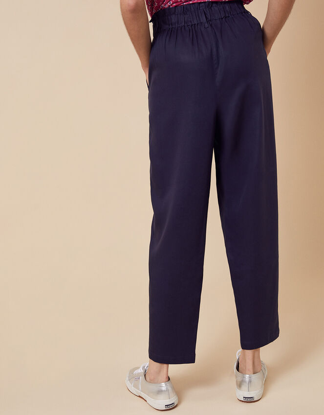 Tapered Cropped Trousers in LENZING™ TENCEL™, Blue (NAVY), large