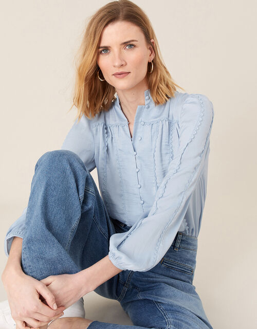 Aisha Lace Trim Blouse Blue Blouses Shirts Monsoon Global Welcome to the official monsoon facebook page. monsoon