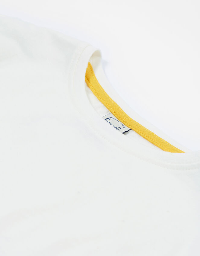 Frugi Ric Rac Trim T-Shirt, White (WHITE), large