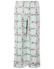 Owl Jersey and Woven Pyjama Set in Organic Cotton, Blue (AQUA), large