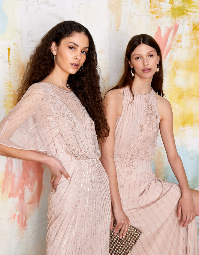 ARTISAN Summer Beaded Floral Dress Pink | Evening Dresses | Monsoon Global.