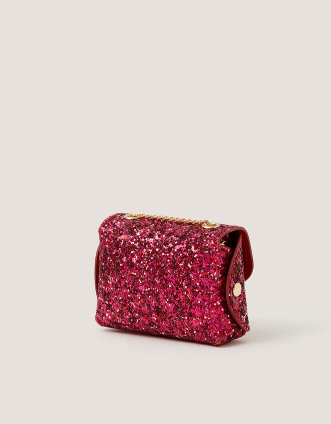 Glitter Bow Bag & Hair Clips Set, Red (CHERRY), large