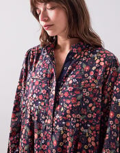 East Mariel Floral Print Cotton Midi Dress, Multi (MULTI), large