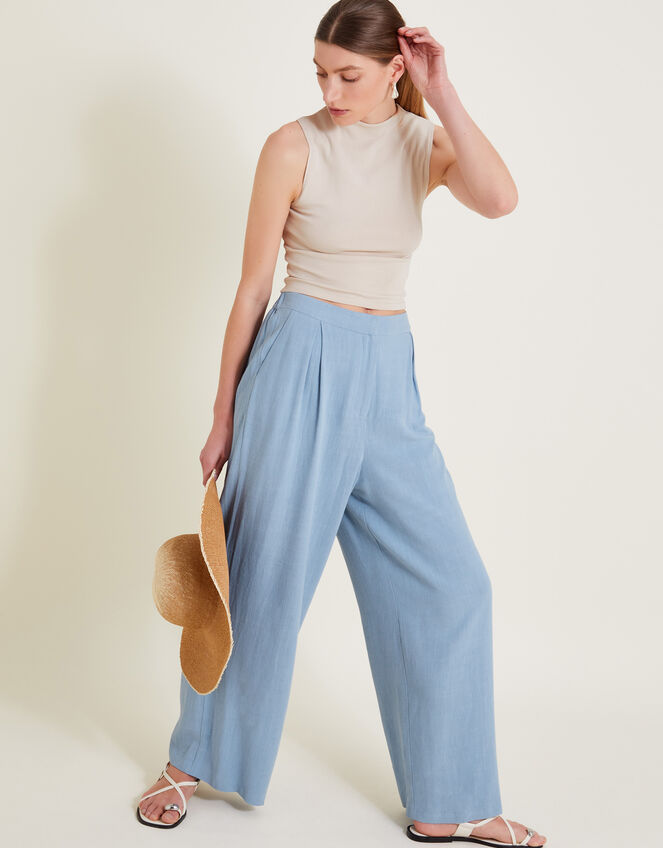 Sabrina Wide-Leg Pants, Blue (BLUE), large