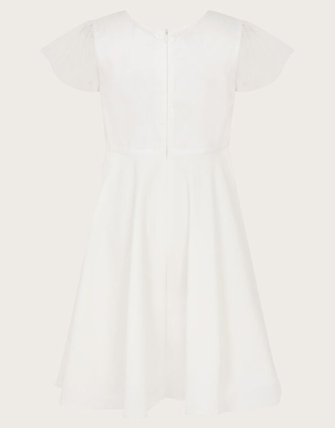 Charlotte Embroidered Dress and Cape, Ivory (IVORY), large