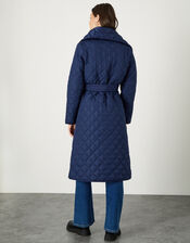 Stella Quilted Padded Coat in Recycled Polyester, Blue (NAVY), large