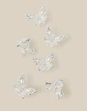 6-Pack Bridesmaid Butterfly Claw Clips, Silver (SILVER), large