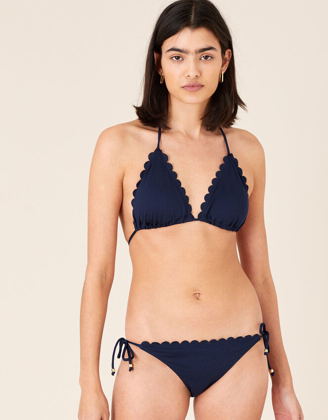 Scallop Bikini Bottom with Recycled Polyester , Blue (NAVY), large