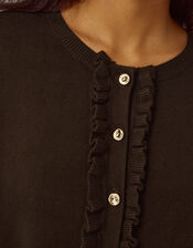 Ruby Frill Cardigan, Brown (CHOCOLATE), large