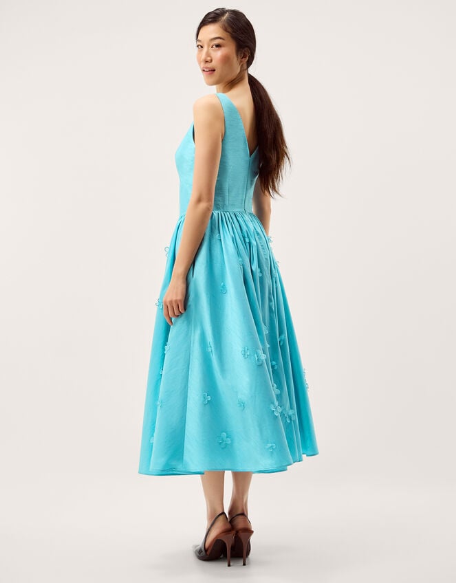 Odette Floral Appliqu&eacute; Fit & Flare Midi Dress, Blue (PALE BLUE), large