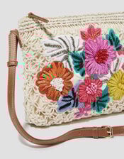 Zoe Embroidered Crochet Crossbody Bag, , large