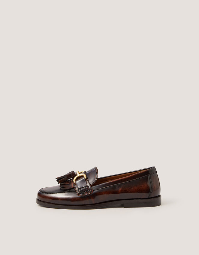Harley Fringe Patent Loafers, Brown (BROWN), large