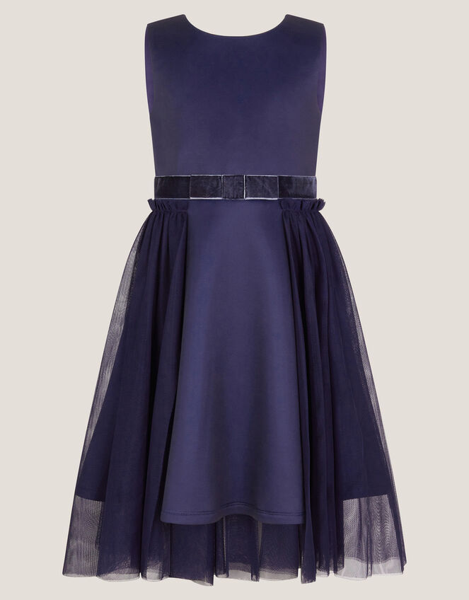 Lucille Scuba Bow Party Dress, Blue (NAVY), large