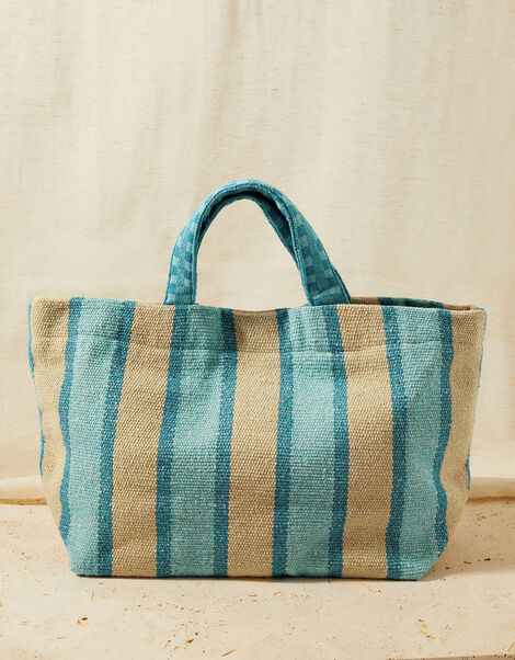 Stripe Textured Tote Bag, , large