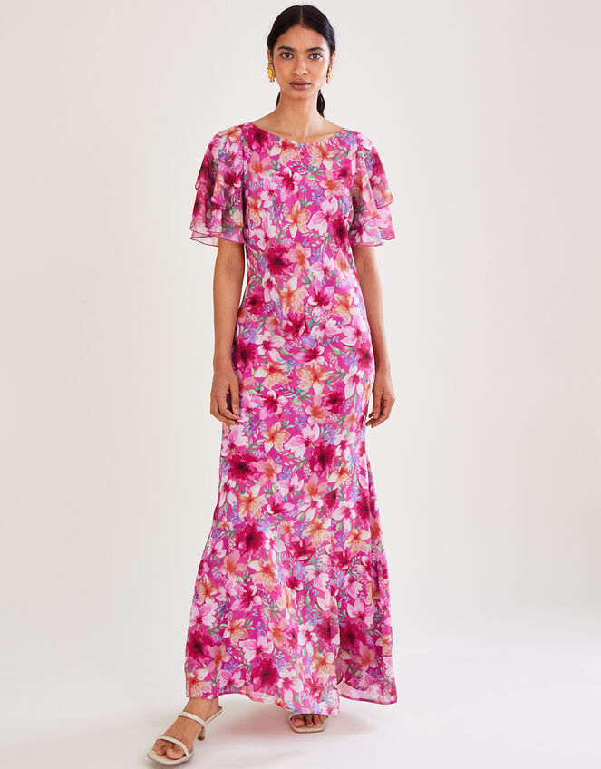 Pia Floral Print Maxi Dress, Pink (PINK), large