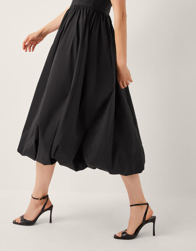 Prim Sleeveless Bubble Hem Midi Dress, Black (BLACK), large