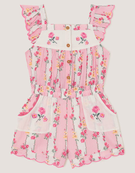 Floral Stripe Playsuit, Pink (PINK), large