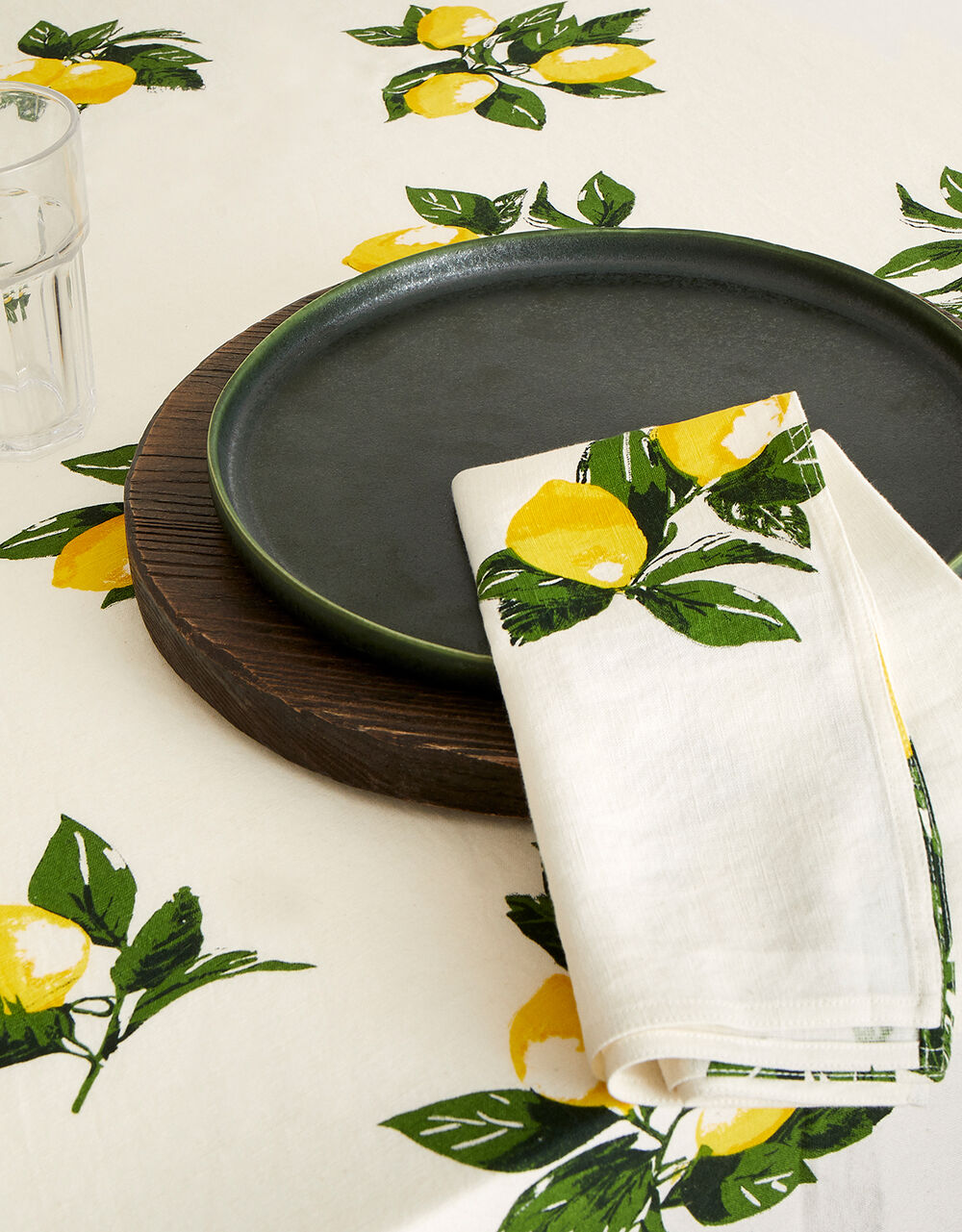 Lemon Print Reusable Napkins Set of Two Crockery Monsoon Global.