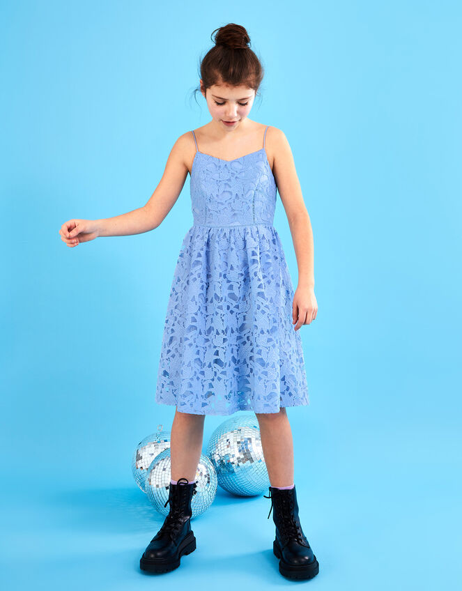 Corded Lace Prom Dress, Blue (PALE BLUE), large