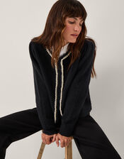 Pia Pearl Embellished Cardigan, Blue (NAVY), large