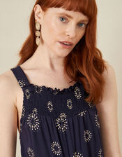 Sunburst Print Jumpsuit in LENZING™ ECOVERO™, Blue (NAVY), large
