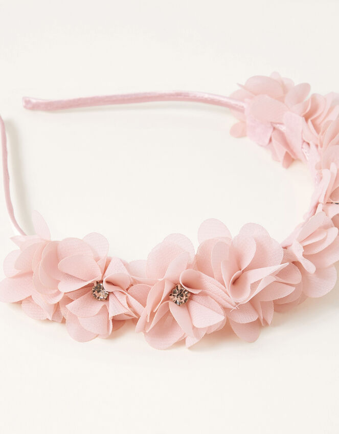 Diamante Pom-Pom Flower Headband, , large