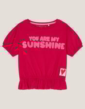 You Are My Sunshine Frill T-Shirt, Red (RED), large