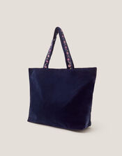 Fallon Floral Embroidered Velvet Tote Bag, , large