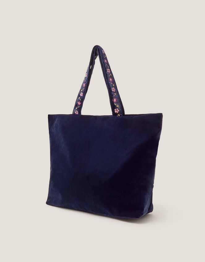 Fallon Floral Embroidered Velvet Tote Bag, , large
