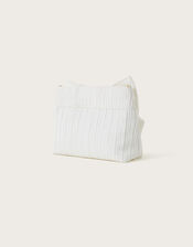 Pleated Bow Clutch Bag, Ivory (IVORY), large