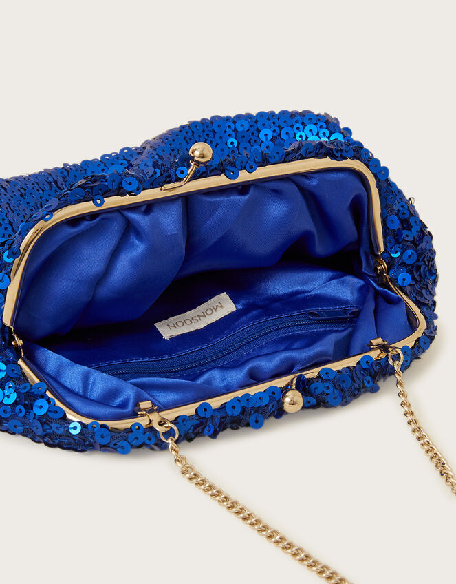 Sequin Clasp Clutch Bag, , large