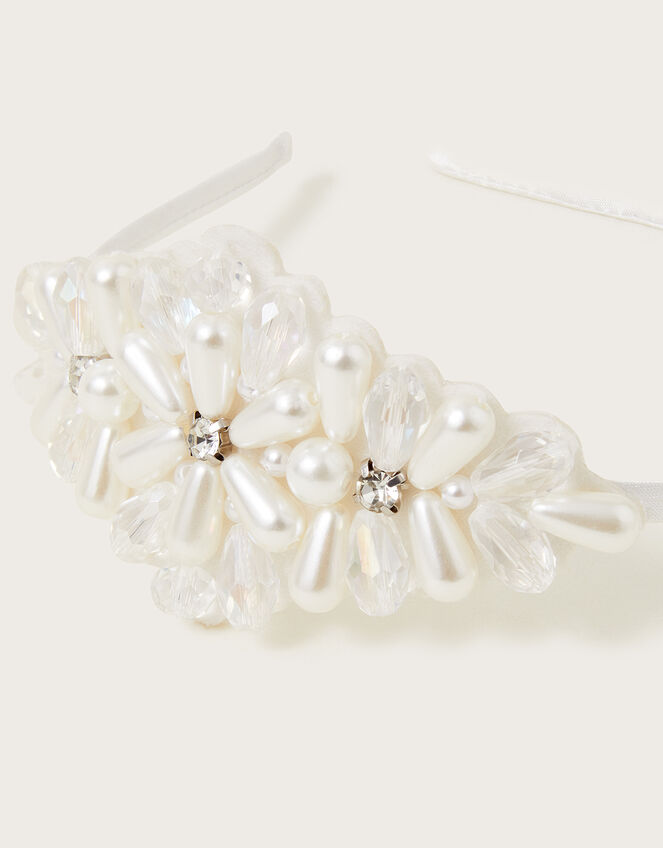Pearl Embellished Headband, , large