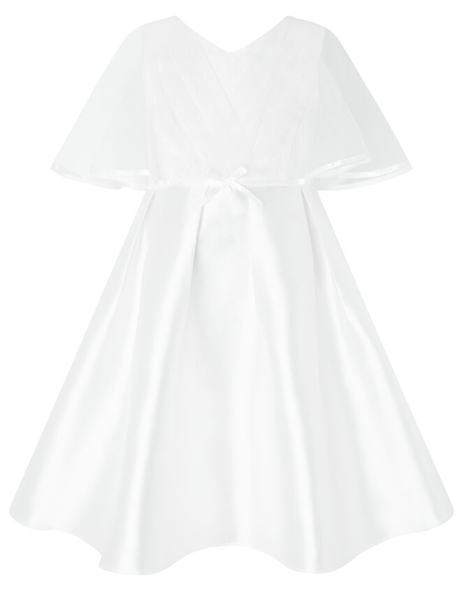 Sherry White Cape Occasion Dress, White (WHITE), large