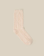 Frill Pointelle Socks, Ivory (IVORY), large