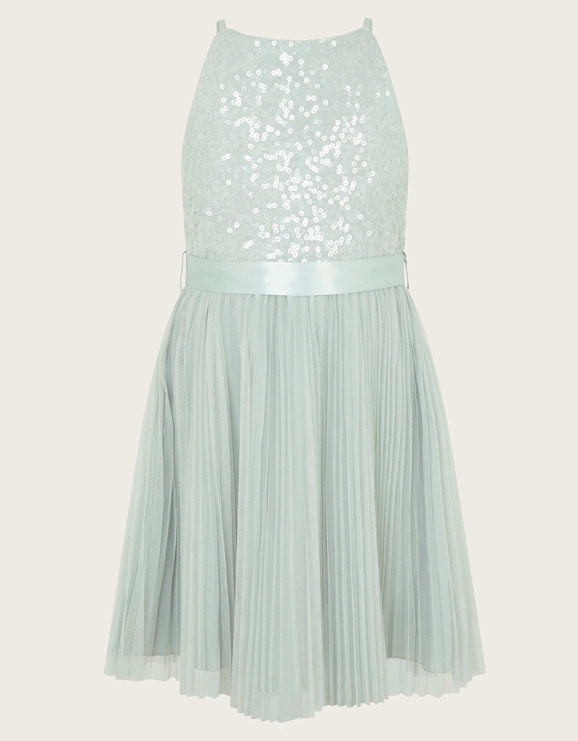 Keita Embellished Plisse Dress Green