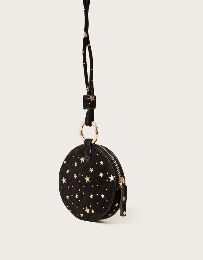 Suede Star Foil Print Purse, , large