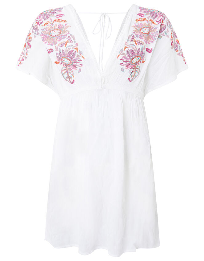 Embroidered Kaftan Dress in LENZING™ ECOVERO™ , Ivory (IVORY), large