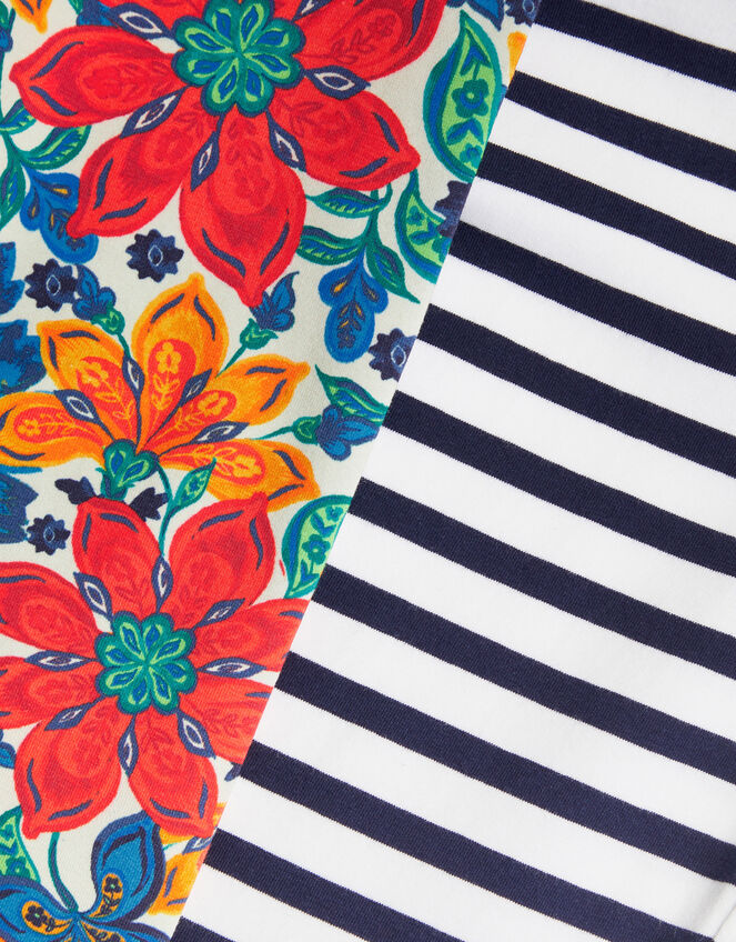 2-Pack Floral Stripe Leggings, Multi (MULTI), large