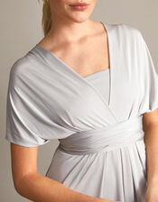 Thea Twist Me Tie Me Maxi Dress, Silver (SILVER), large