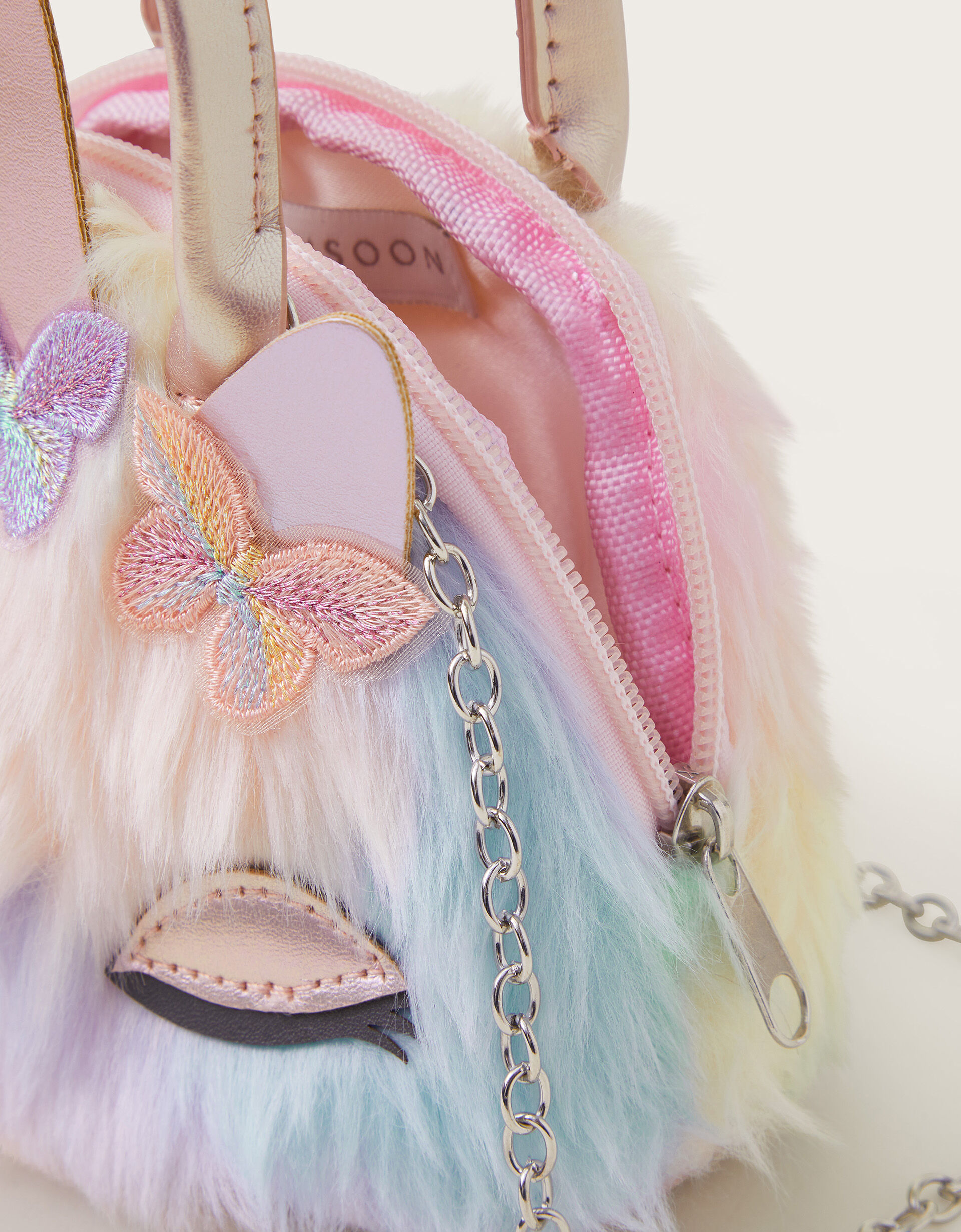 Rainbow Faux Fur Unicorn Bag