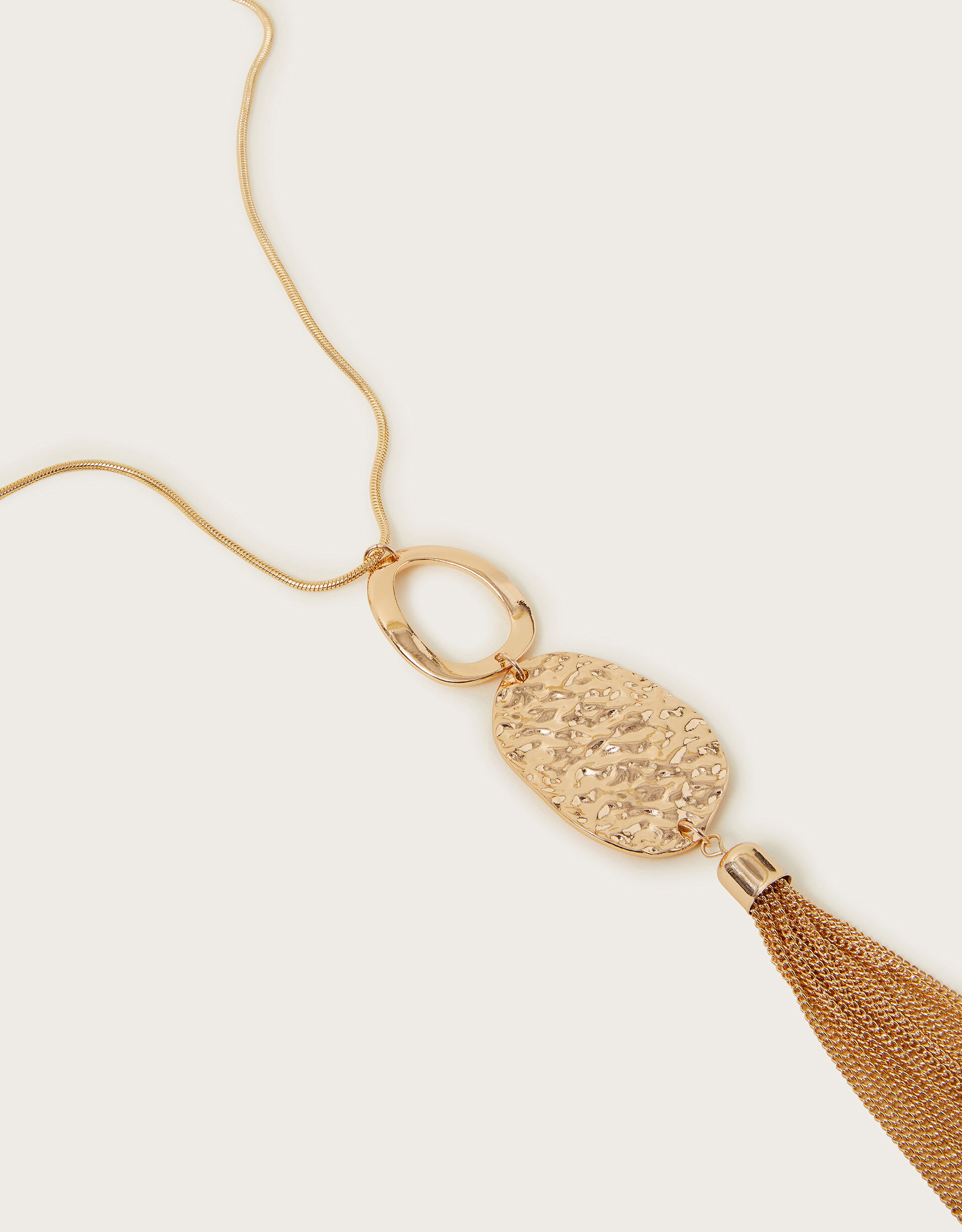 Hammered Chain Tassel Pendant Necklace Accessories Monsoon Global