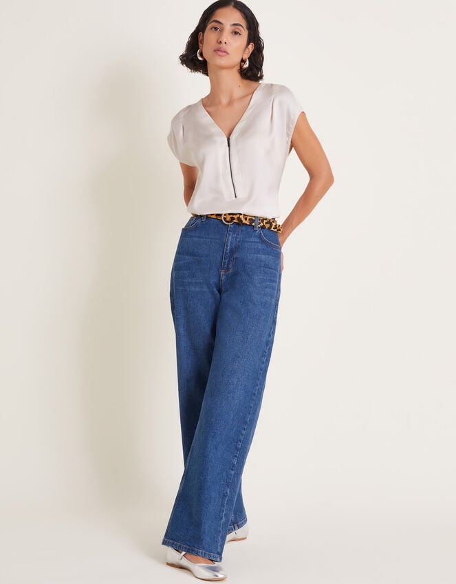 Wilde Sleeveless Satin Top, Cream (CREAM), large