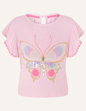 Butterfly Top and Skirt Set , Pink (PALE PINK), large