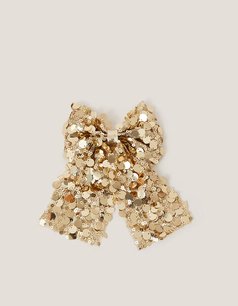 Sequin Bow Hair Clip, , large
