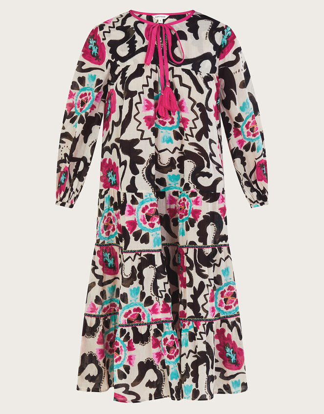 Avelle Print Kaftan, Black (BLACK), large