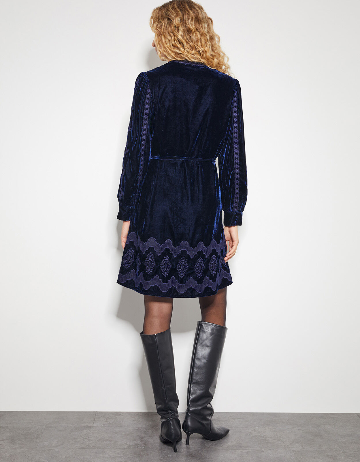 Lavone silk mix velvet dress cheap